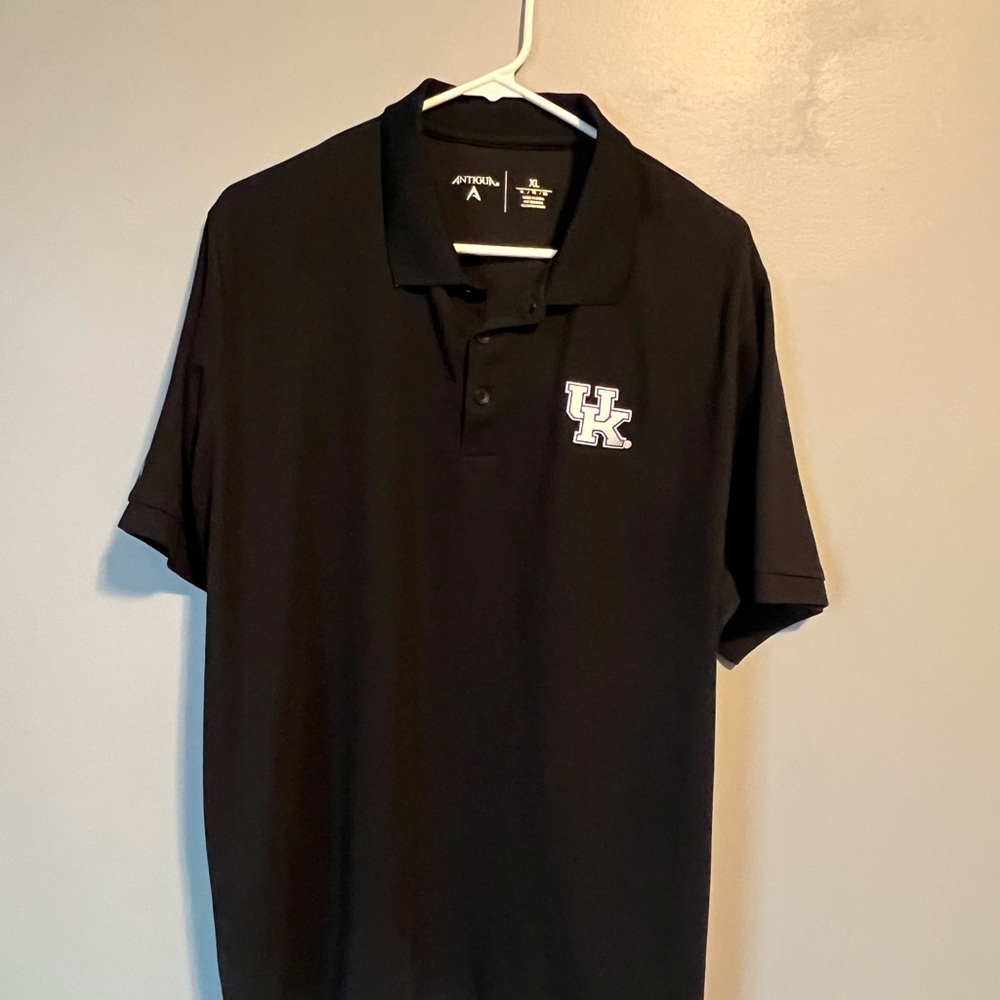 Antigua Black UK Kentucky Wildcats Polo Shirt